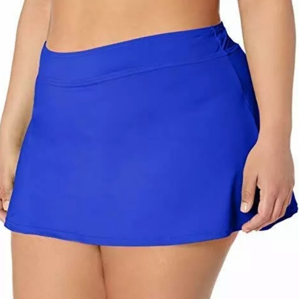 ANNE Cole Solid Rock Skirted Swim Bottom